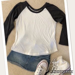 Brandy Melville black/white Baseball Tee